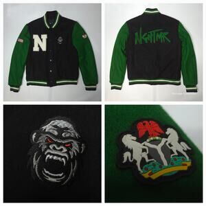 Kamaru Usman Nigerian Nightmare UFC MMA NGHTMR Letterman Varsity Jacket Size 36